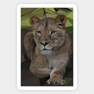 Geometrical Lioness Sticker